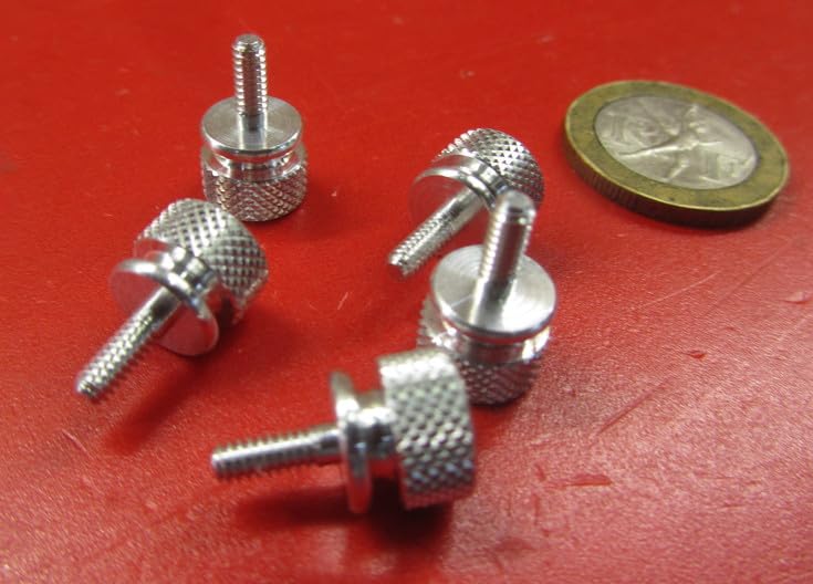 6061 Aluminum Flared Collar Knurled Head Thumb Screws FT 4-40 x .312" Length 5 Pcs