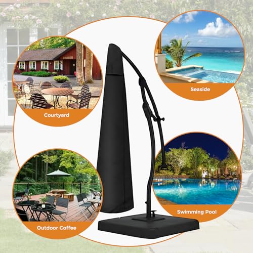 Uthem Capa de guarda-sol de pátio – Capa de guarda-chuva 600D à prova d'água estilo externo – Serve