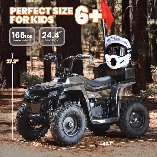 Image of MOSTA 40CC 4-Stroke Gas-Powered ATV, 4 Wheeler Off-Road Dirt Quad for Kids, Max 15 MPH, Parental Speed Control with Storage Box, Easy Pull Start (Camo Mixed)