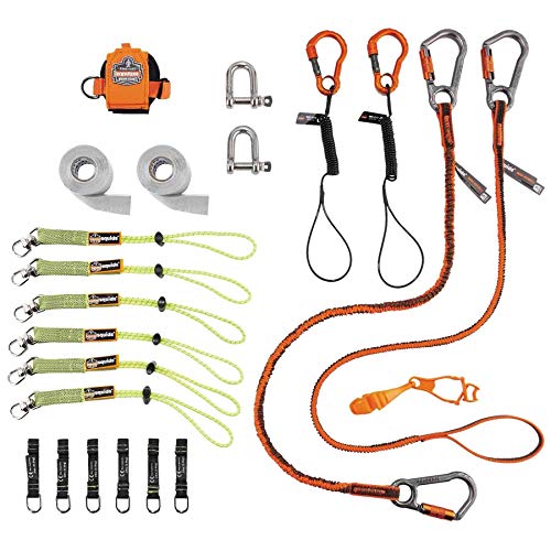 Image of Tool Tethering Kit for Scaffholders, Includes Tool Lanyards and Attachments for Wrenches and Mallets, Ergodyne Squids 3187
