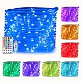 BrizLabs Color Changing Rope Lights, 33ft 100 LED Rope Lights Indoor, 16 Colors USB Rope Lights with Remote, Outside RGB Rope Lighting, Twinkling Tubes Lights for Bedroom, Pool, Deck, Patio Decor