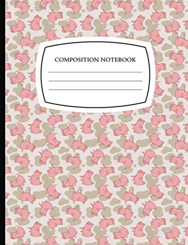 Composition Notebook Pig Cute Wide Ruled Lined Composition Notebook Farm Animal Gift for Kids, Boys and Girls 100 pages 7.44 x 9.69