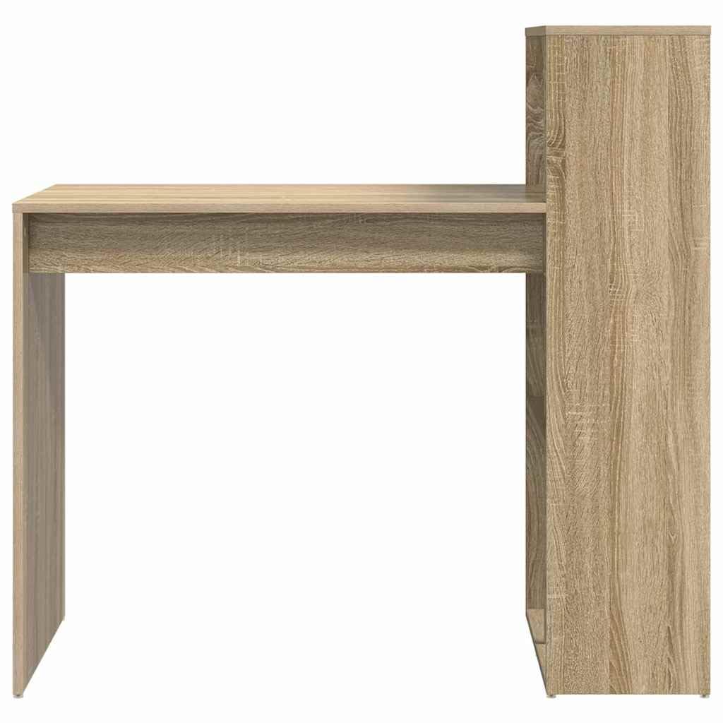 Hothingwell Computer-Schreibtisch, 108 x 55 x 103,5 cm, Holz | Mit Regalböden, minimalistisches Design, einfach zu montieren, Reinigung mit feuchtem Tuch