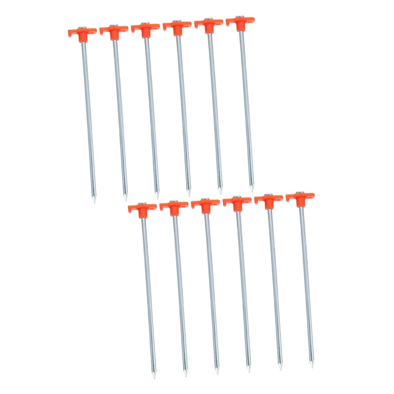 NOLITOY 12 Piezas Piquetas de Acero Inoxidable para Tiendas de Estacas Reforzadas y Alargadas para Camping Playa y Senderismo Resistentes y Estables Terrenos Blandos y Arenosos