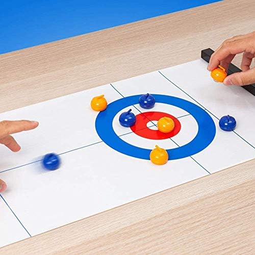 Tabletop Curling Game, Compact Curling Family Games for Adults and KidsAddictive and Fun Team Game - Quick and Easy to Set-Up, Compact for Storage and Travel