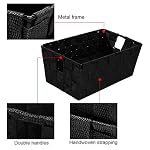 Woven Black Storage Baskets Shelf Tote Boxes Container, Durable Storage Organizer Bins with Built-in Handles for Bedroom, Office, Closet, Kids Room, Nursery, 3-Pack,11.4”x 6.5”x 4.5” - Image 5