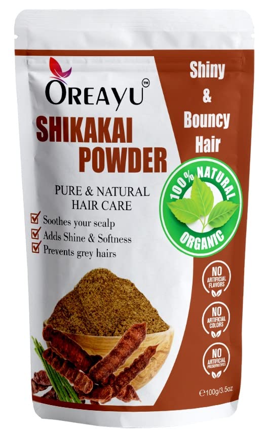 OREAYU ™ Hand Picked Shikakai Powder Pure & Natural For Healthy, Silky & Smooth Hairs, 100gm