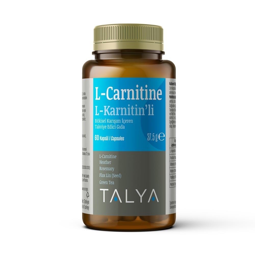 Talya L-CARNITINE L-Karnitin'li Bitkisel Karışım İçeren Takviye Edici Gıda - Sporcu Destek Takviyesi - 60 Kapsül