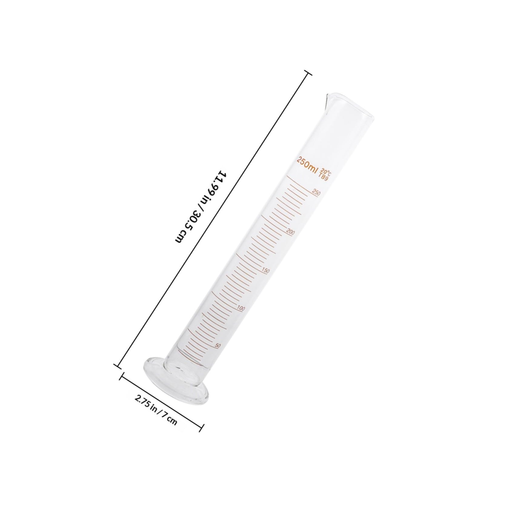 Bicchieri Graduati senza Perdite Laterali Set 9 Pezzi in Vetro Resistenti Alte Temperature, Capacità 50ml-250ml per Laboratorio Scientifico per Esperimenti Scientifici