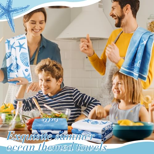 Oudain-Sets-of-6-Summer-Starfish-Shells-Kitchen-Towels-and-Dishcloths-Ocean-Dish-Towels-Kitchen-Hand-Towels-Kit-Novelty-Gifts-for-Beach-Party-Supplies Oudain Sets of 6 Summer Starfish Shells Kitchen Towels and Dishcloths Ocean Dish Towels Kitchen Hand Towels Kit Novelty Gifts for Beach Party Supplies