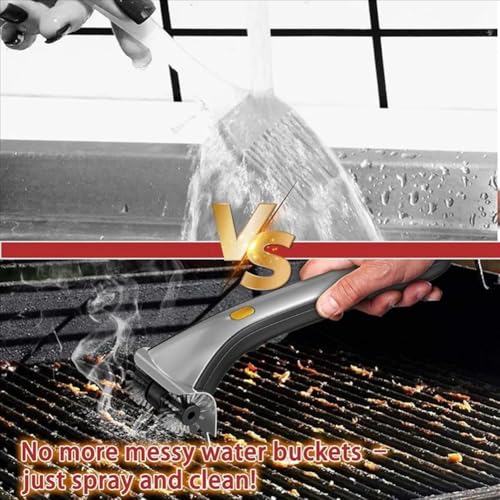 Cepillo de limpieza eléctrico para barbacoa de vapor, limpiador de parrilla al aire libre con raspador, rodillo de potencia de acero inoxidable, cabezales de limpieza giratorios para parrilla de