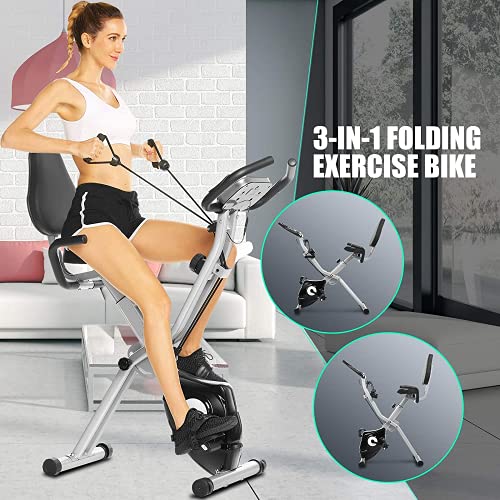 Heimtrainer Fahrrad,klappbarer Heimtrainer mit App Anbindung,10 verstellbare Widerstandsstufen und Herzmonitor… – Bild 4