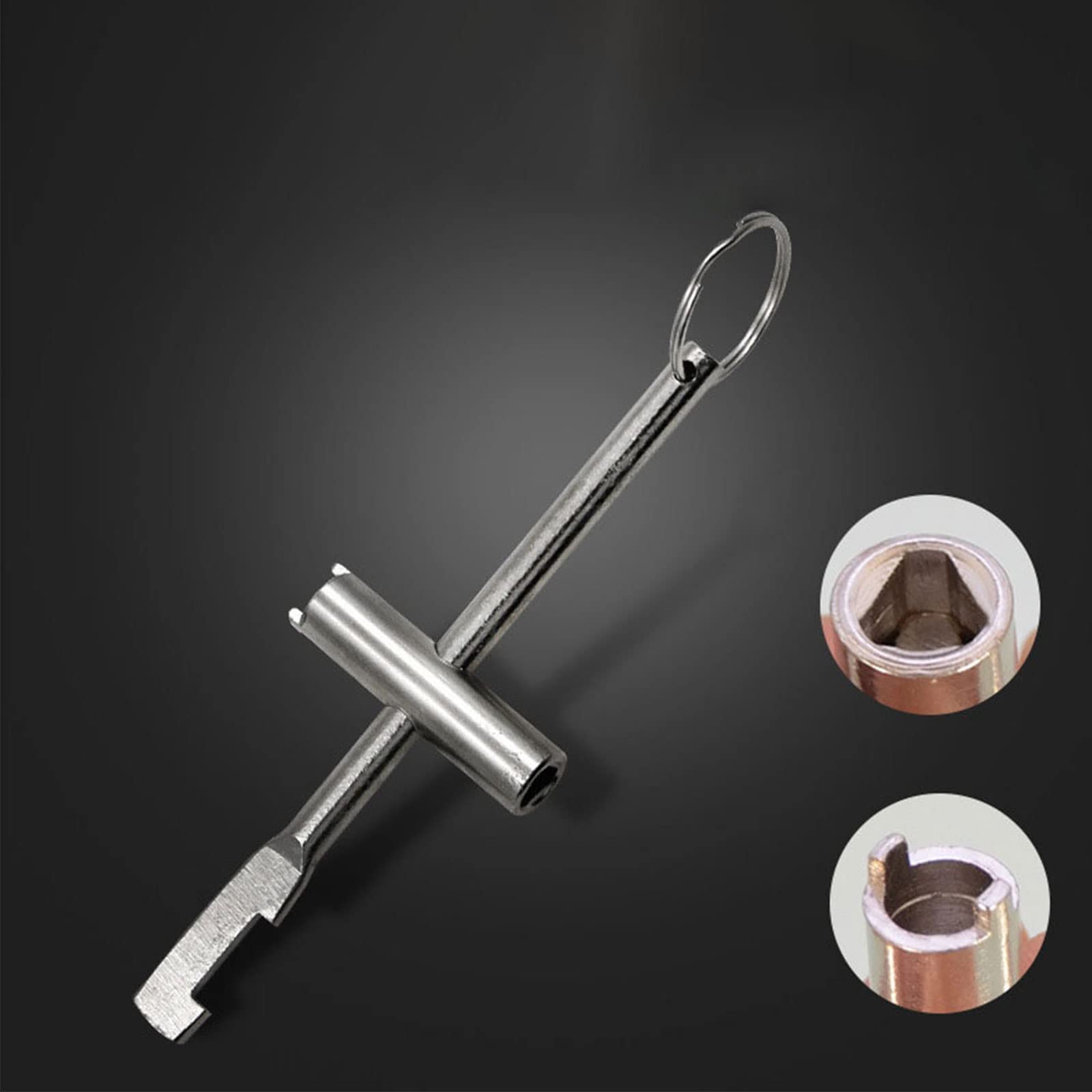 Clé de valve pour compteur d'eau - Clé triangulaire intérieure - Clé de verrouillage de portail - Clé pour valve d'ouverture - 11,2 cm de long