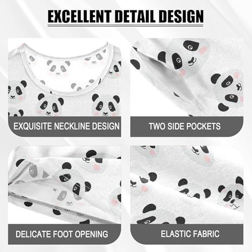Cute Panda Pajama Set Pajamas Sleepwear Nightwear Loungewear Clothes Set B04041964