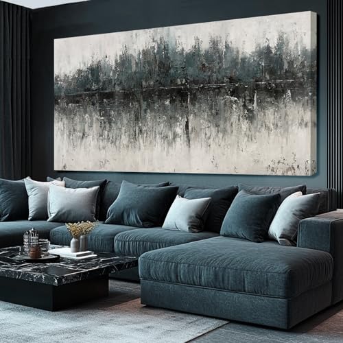 SDYA Abstract Wall Decorations for Living Room/Green and Grey Painting