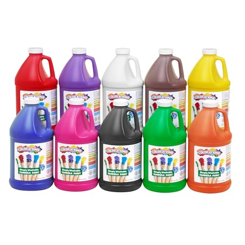 Colorations Washable Tempera Paint Set of 10 Colors