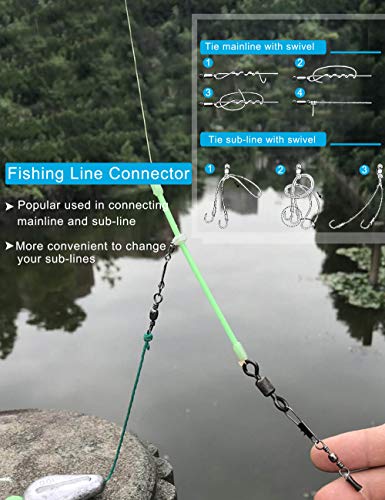 Facikono Fishing Barrel Swivels Set, 210Pcs Rolling Bearing Snap Connector For Saltwater Freshwater Fishing #TOP4