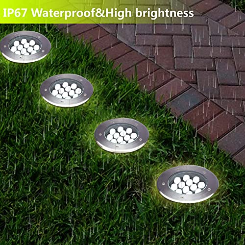 Gocuces Landscape Lights Outdoor 12W,Line Voltage 110V 120V Led Pathway Light,Waterproof In Ground Lighting,White Spotlight For Driveway,Step,Backyard,Pack Of 4 #TOP4