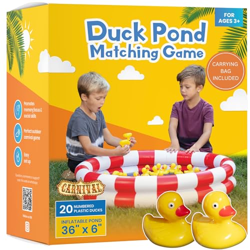 Duck Pond Matching Carnival Game, Outdoor Games for Kids Birthday Party Field Day Fun Activities for Kids 4-8, 3-5 - Outdoor Water Toys and Games for Backyard, Memory Game, Easter Gift Summer Toy