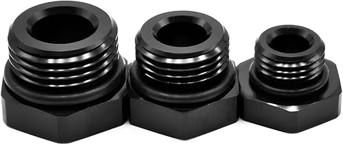 Miniatura 4 de BESULEN Adaptador de enchufe ORB de tapa de bloqueo 10AN, superficie anodizada negra de aleación de aluminio, 2 adaptadores macho con junta tórica,