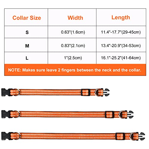 AUAUY Reflective Nylon Dog Collars, Double Security Adjustable Classic Pet Collars with Soft Neoprene Padding AirTag Case - Image 2