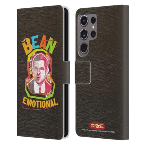 Étui portefeuille Samsung S24 Ultra Mr. Bean Émotif en cuir Head Case Designs
