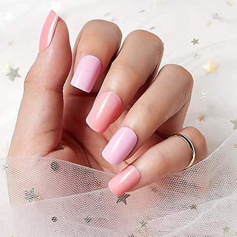 Makartt Pink Acrylic Full Cover Nails Cover