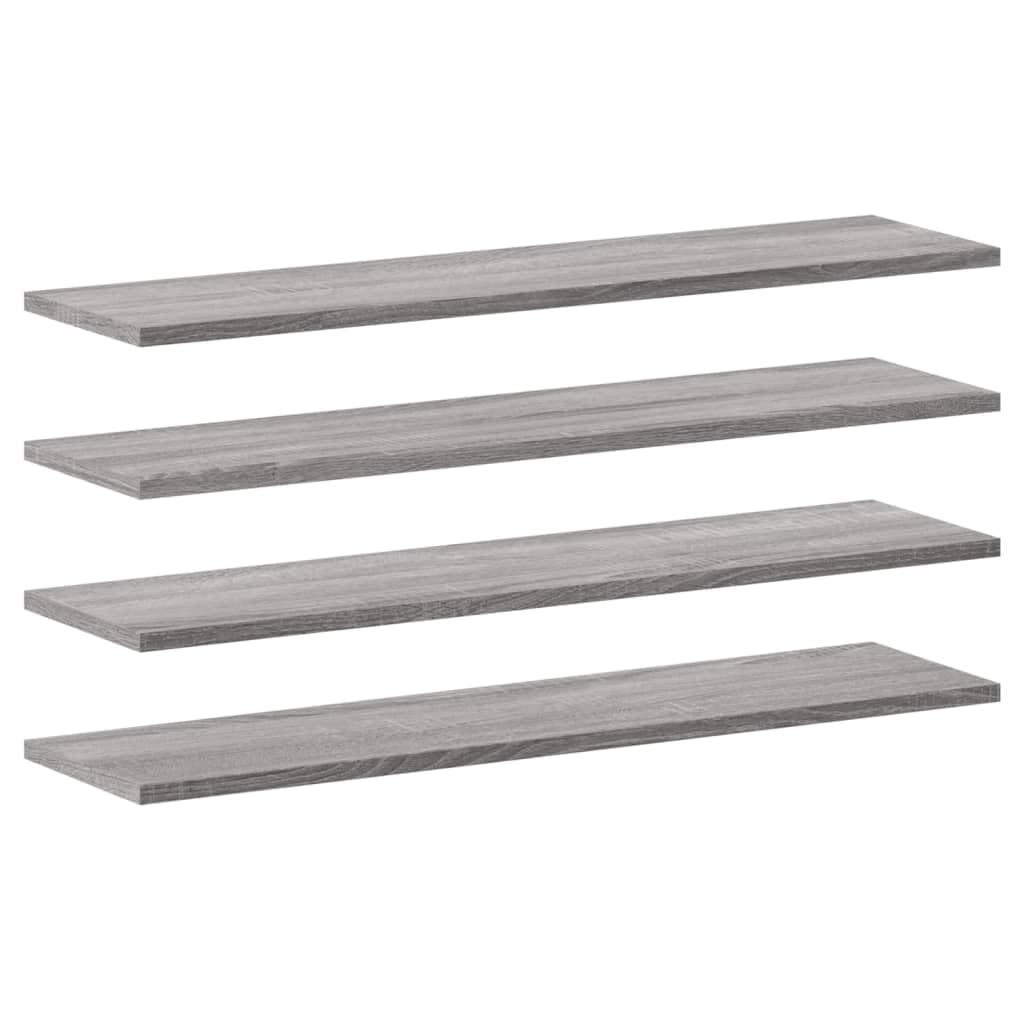 vidaXL Estantes de Pared 4 uds, Repisas para Cuadros Libros CD, Estanterías Flotantes, Baldas para Salón Dormitorio, Madera de Ingeniería Gris Sonoma