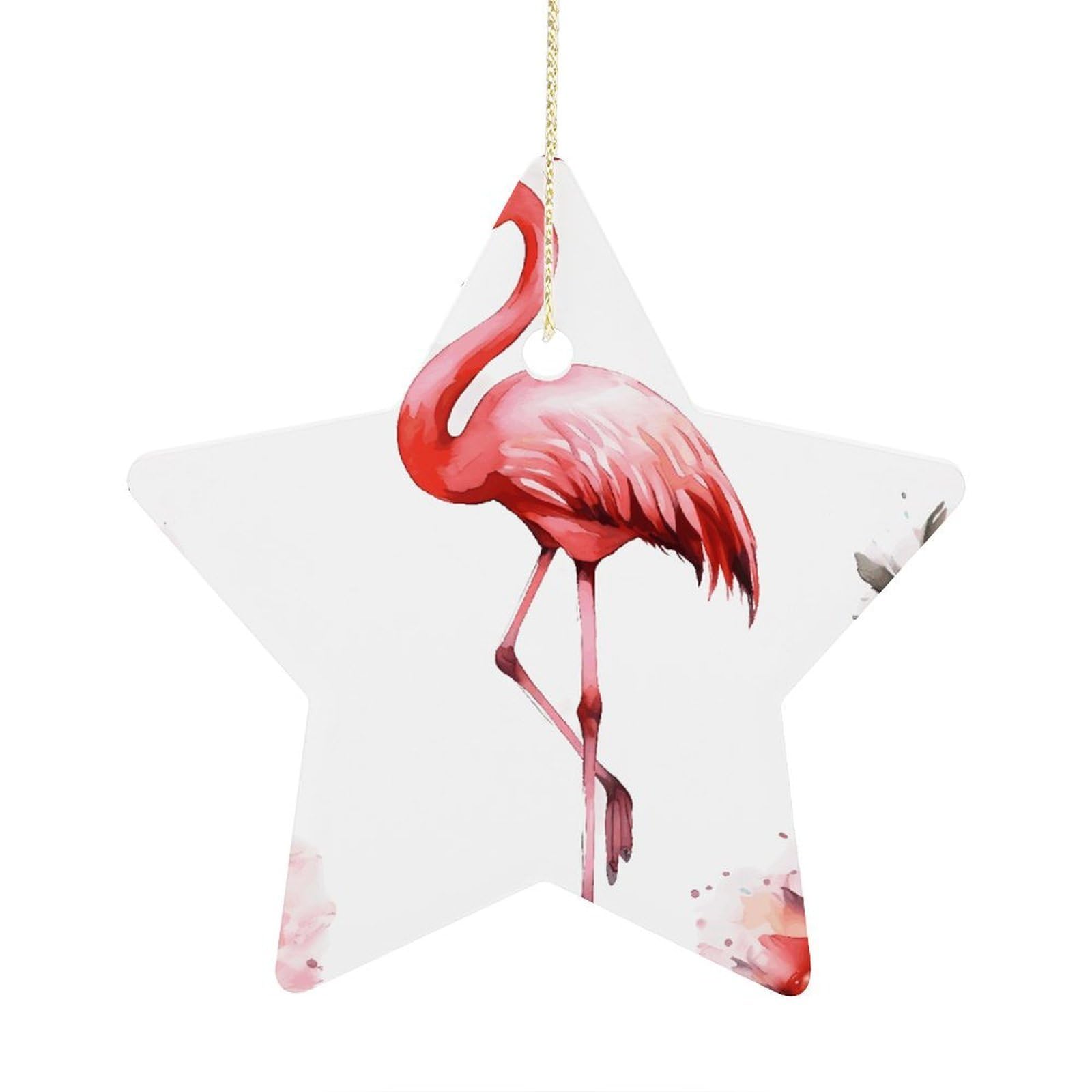Fodpand Women's Style Flamingo Ornament With String, Keepsake Hanging Decorations,Ceramic Ornaments For Men Indoor Home Holiday Party Gifts