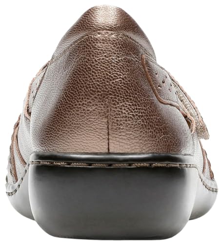 Clarks Women's Ashland Spin Q Slip-on Loafer, Pewter, 7 M US