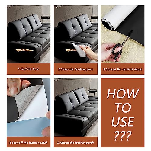 Image of CREON Leather Repair Patch | Self Adhesive Leather Sticker for Bean bag, Sofas, Couch, Furniture, Car seat, Hand Bags |Anti-scratch Leather Patch Quick Fix And Waterproof (12x24 (Inch) 2pcs)