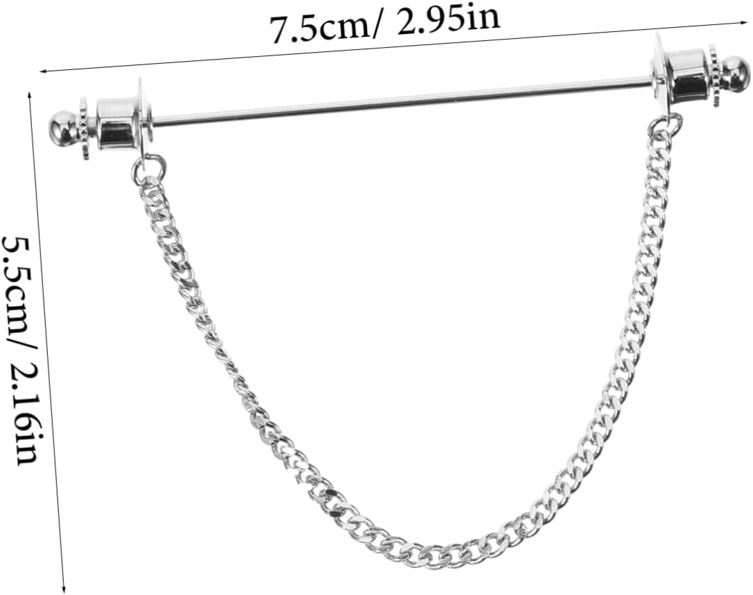 LIFKOME Men's Collar Pin Chain Elegant Necktie Pin for Parties Banquets and Festivals Sturdy Decorative Brooch for Shirts and Ties Design