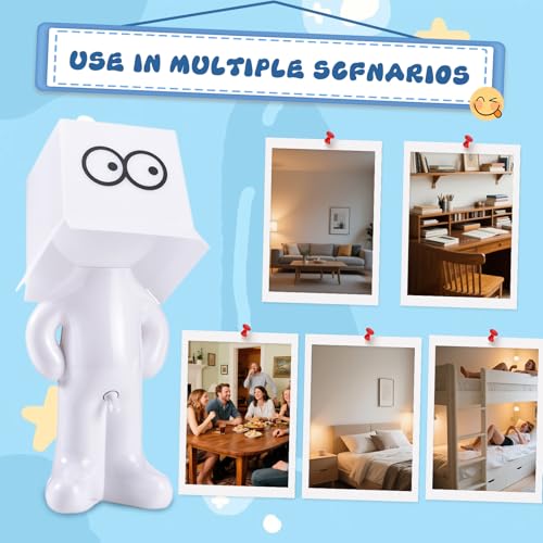Image of Nicerice Shy Boy Lamp,Look at That Switch!Funny Night Light for Adults,White Elephant Gifts,Gag Table Lamp, Bedside Night Light,Need to Connect to Power for Use (White - Big Mouth)