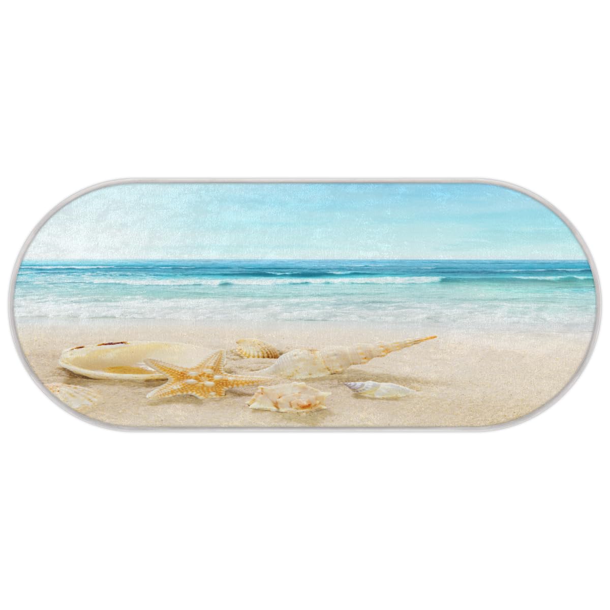 TropicalLife Muszle plaża obszar morski dywanik mata 50 x 120 cm, plaża długie włosy pogrubione dywaniki do pokoju kuchni domu łazienki wewnątrz antypoślizgowa mata podłogowa dywaniki