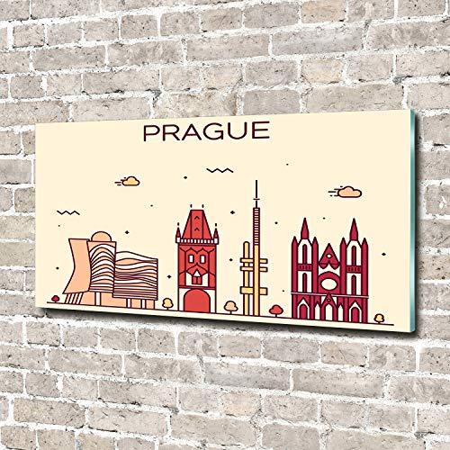 Image verre plastique Tulup 140x70 cm tableau incassable léger Edificios de Praga