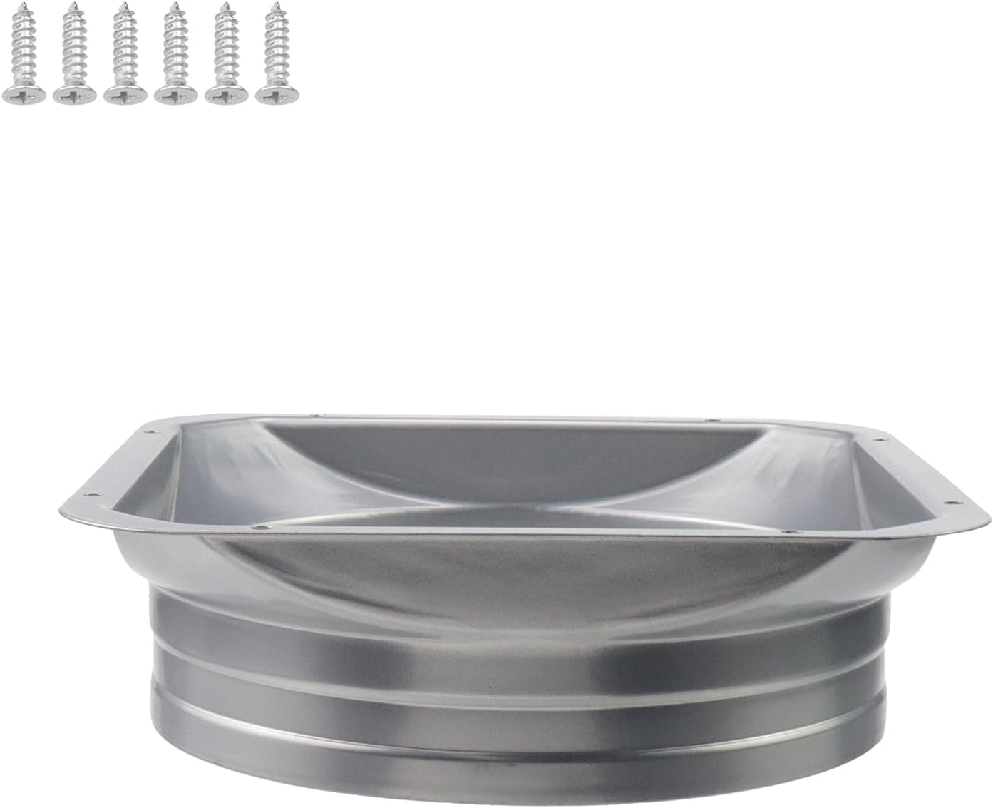 Antrader 7.7 Inch Duct Connector Flange, Metal Straight Pipe Flange Square to Round Interface Air Duct for Ventilation,Cooling, Heating and Air Conditioning Systems,1Pcs