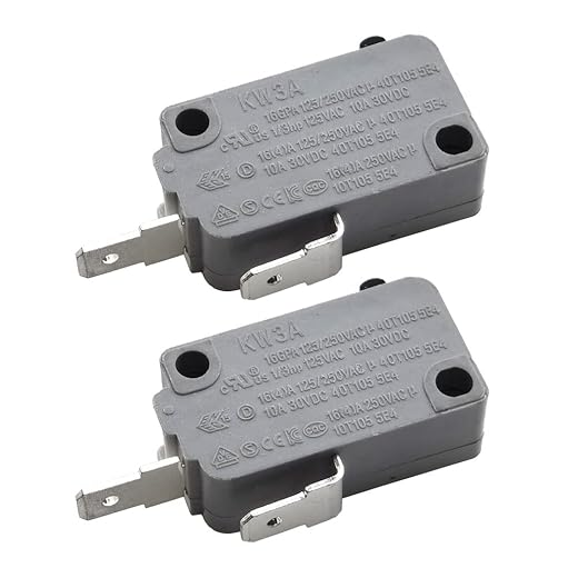 KW3A Microwave Oven Door Interlock Switch 16A 125VAC/250VAC Microwave Oven Replacement Part Door Switch（2 Normally Open）