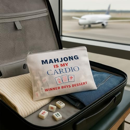 3 bolsas para fichas Mahjong, resistentes al agua miniatura 5