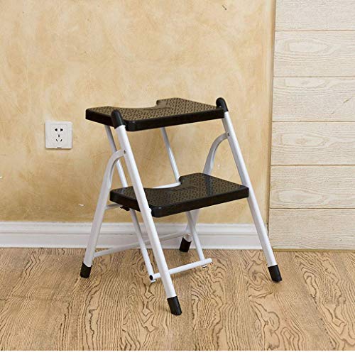 DASHADAO Indoor Climbing Stool,Ladder Stool Foldable Heavy Duty Steel Step Stool 2 Step Multifunction Portable with Anti-Slip Mat Assembled Simple Ladder, 5 Colors (Color : A) (E)