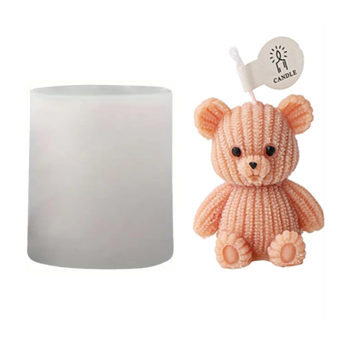 Silicone Teddy Bear Candle Mold Sitting Teddy Shape for Candle Making Wax Melts Home Decor Candles Resin Casting Handmade Couple Gifts DIY Soap Making Wedding Decor-image-18