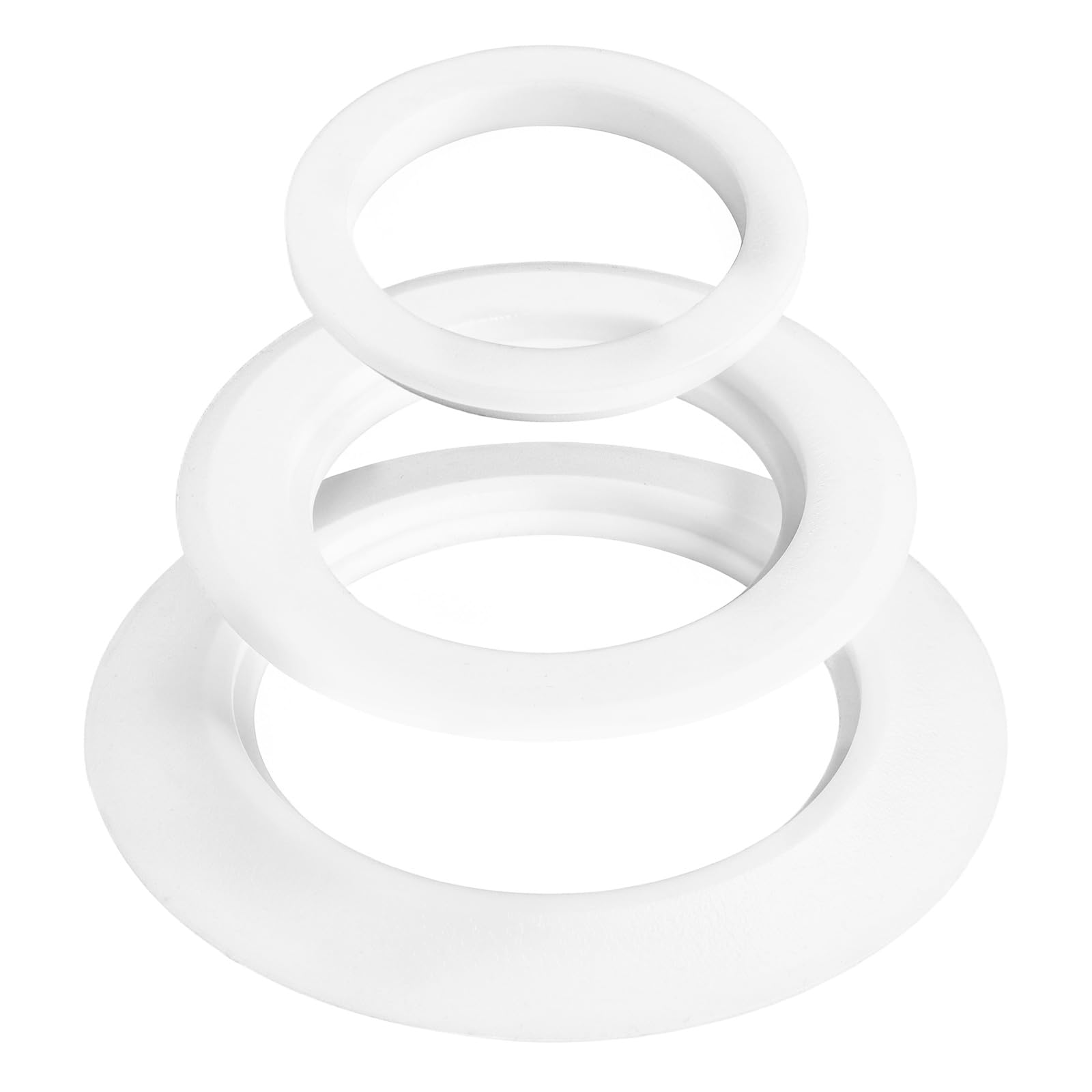 FINGER TEN Silicone Golf Putting Rings 3-Piece Set with Ramp Ring & Hole Reducers (1" & 3/4"), Golf Training Tool with All Direction Practice for Indoor & Outdoor Precision Putting Drills (White)