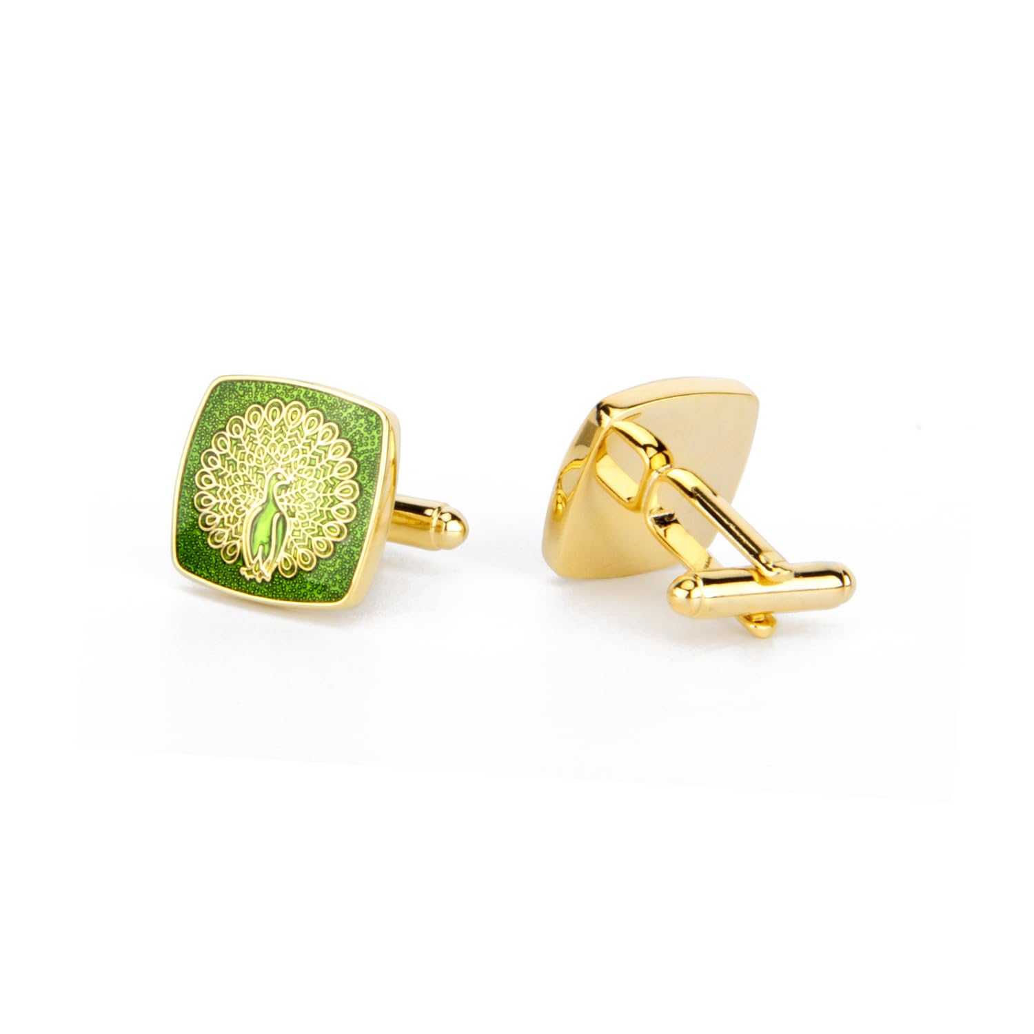 Wynameleri Enamel Cufflinks Green Peacock Design For Men in Gift Box (B0D78NQMLK) Amazon Price History, Amazon Price Tracker