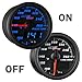 MaxTow Double Vision 260 F Transmission Temperature Gauge Kit - Includes Electronic Sensor - Black Gauge Face - Blue LED Illuminated Dial - Analog & Digital Readouts - for Trucks - 2-1/16
