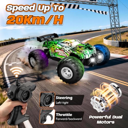 Remote Control Car All-Terrain 1:18 Rc Car with LED Lights 2 Batteries - image 4