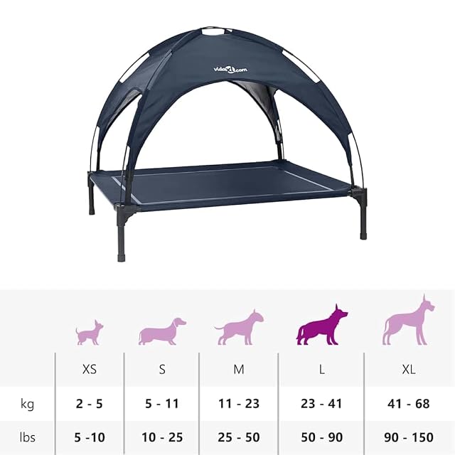 Foto 4 de 8 de vidaXL Cama para Perro 90 x 81 x 80,5 cm Acero Azul Marino