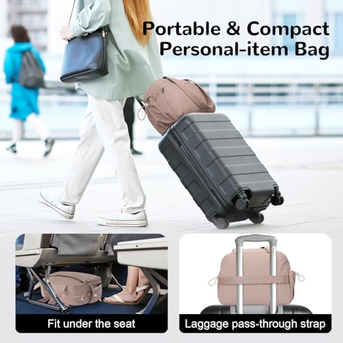 20L Puffer Gym Duffel Bag for Women, Small Weekender Bag for Travel, Brown3