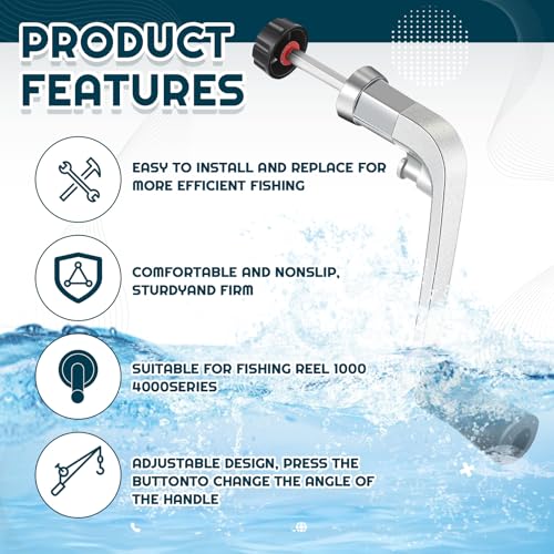 MorningRo 2 Pcs Fishing Reel Handle Crank Rotary Knob Power Handle for Spinning Reel Replacement Grip Parts, Middle Size Type 1000-4000 (Classic)
