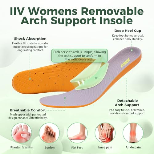 Image of IIV Womens Walking Shoes with Arch Support Plantar Fasciitis Sneakers Women Orthotic Tennis Shoes for Workout
