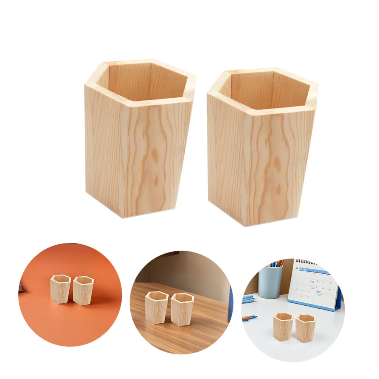 DOITOOL 10 Piezas Portalápices de Madera para Suculentas y Organizador de Escritorio Multifuncional Soporte para Pinceles y Bolígrafos Decoración Elegante para Oficina y Papelería