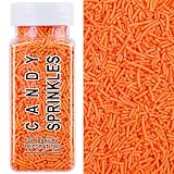 Orange Jimmies Sprinkles, Edible Halloween Sprinkles For Baking Topping, Cupcakes, Cookies, Ice Cream & Cake Decorating, Thanksgiving Fall Harvest Autumn Party Supplies